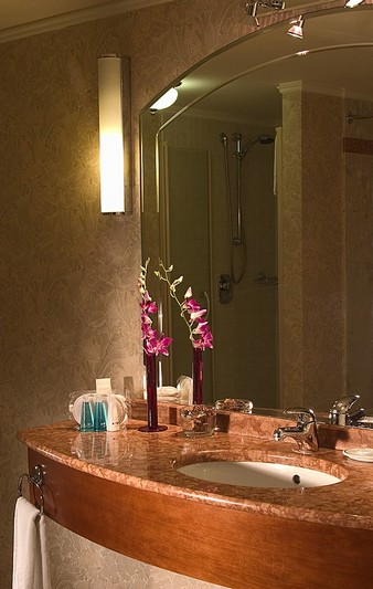 Bath Room at Junior Suite at Marriott Royal Aurora Hotel in Moscow, Russia